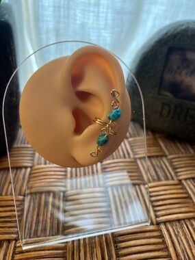 Gold-Tone Turquoise Ear Cuff - Women Jewelry